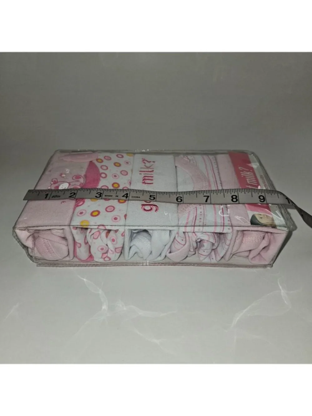 NEW 5 Got Milk Bodysuits 6-9 Months Baby Girl White Pink Cotton Gift Set Lot